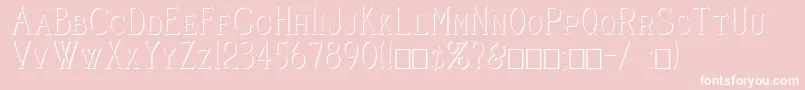 CleaversJuveniaEmbossed-fontti – valkoiset fontit vaaleanpunaisella taustalla