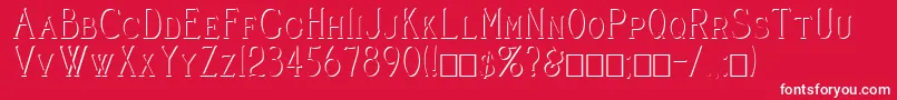 CleaversJuveniaEmbossed-fontti – valkoiset fontit punaisella taustalla