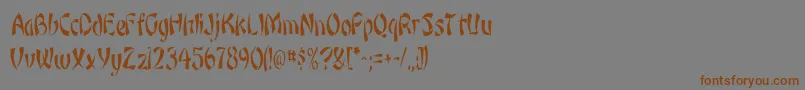 Подробнее о шрифте OrientnarrowRegular Шрифт OrientnarrowRegular – коричневые шрифты на сером фоне