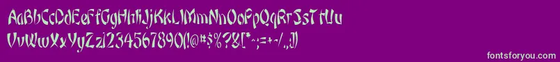 OrientnarrowRegular Font – Green Fonts on Purple Background