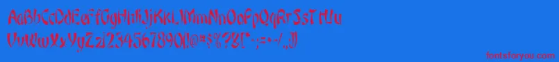 フォントOrientnarrowRegular – 赤い文字の青い背景