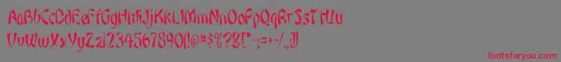 OrientnarrowRegular Font – Red Fonts on Gray Background