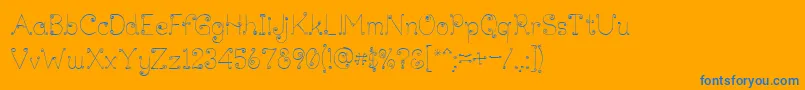 LickcurlPetite-Schriftart – Blaue Schriften auf orangefarbenem Hintergrund