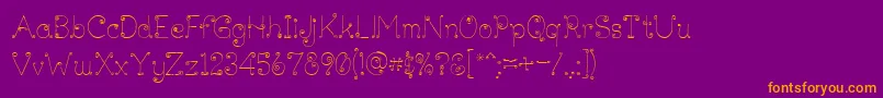 LickcurlPetite Font – Orange Fonts on Purple Background