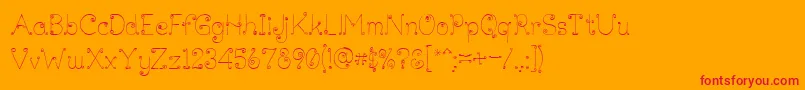 LickcurlPetite-Schriftart – Rote Schriften auf orangefarbenem Hintergrund