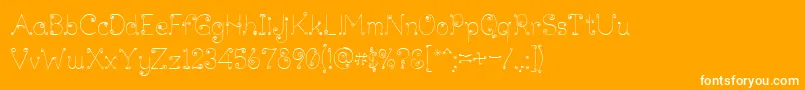 LickcurlPetite-Schriftart – Weiße Schriften auf orangefarbenem Hintergrund