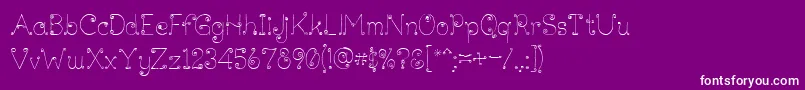 LickcurlPetite-Schriftart – Weiße Schriften auf violettem Hintergrund