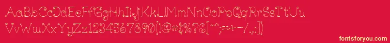 LickcurlPetite Font – Yellow Fonts on Red Background