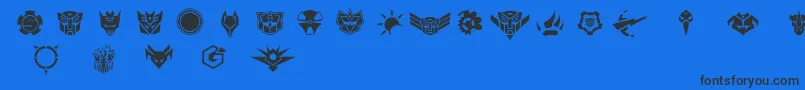 RobofanSymbol Font – Black Fonts on Blue Background