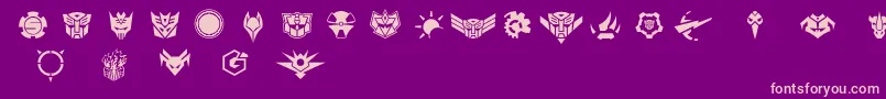 RobofanSymbol Font – Pink Fonts on Purple Background