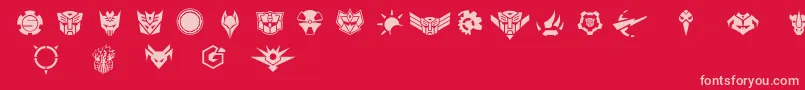 RobofanSymbol Font – Pink Fonts on Red Background