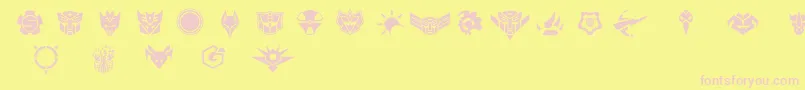 RobofanSymbol Font – Pink Fonts on Yellow Background