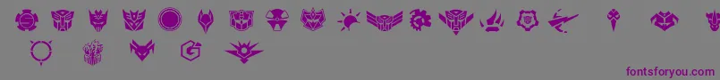 RobofanSymbol Font – Purple Fonts on Gray Background
