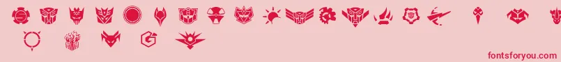 RobofanSymbol Font – Red Fonts on Pink Background