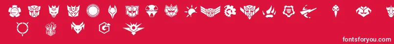 RobofanSymbol Font – White Fonts on Red Background