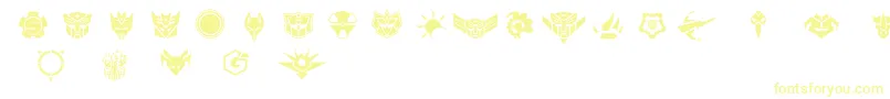 RobofanSymbol Font – Yellow Fonts on White Background