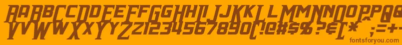 Saiba mais sobre a fonte IndianaItalic Fonte IndianaItalic – fontes marrons em um fundo laranja