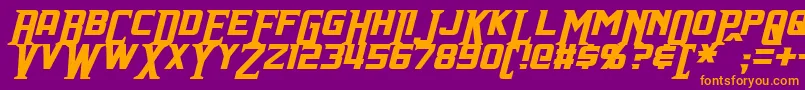 IndianaItalic Font – Orange Fonts on Purple Background