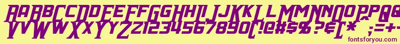IndianaItalic Font – Purple Fonts on Yellow Background