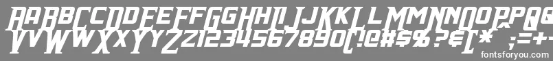 フォントIndianaItalic – 灰色の背景に白い文字