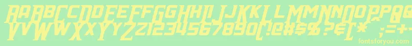 IndianaItalic Font – Yellow Fonts on Green Background
