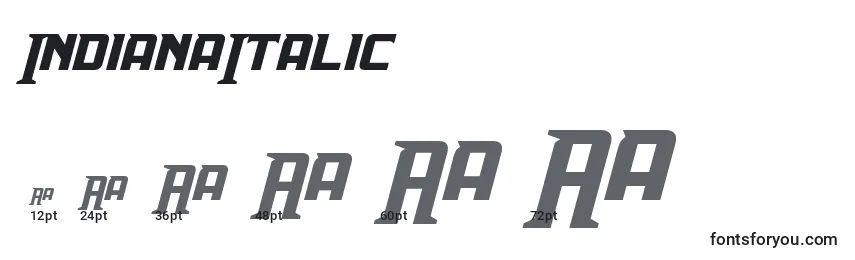 IndianaItalic Font Sizes