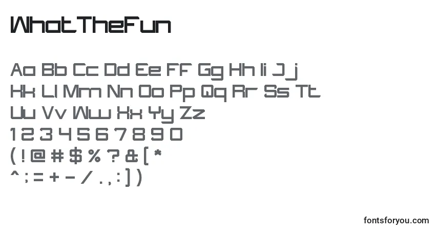 WhatTheFun-fontti – aakkoset, numerot, erikoismerkit