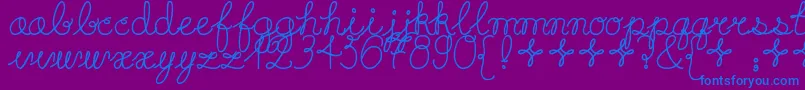 Playdatebold Font – Blue Fonts on Purple Background