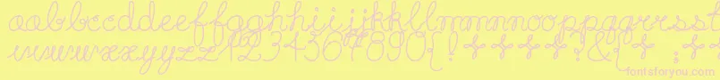 Playdatebold Font – Pink Fonts on Yellow Background