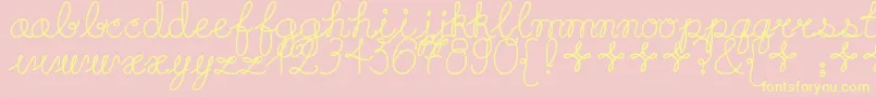 Playdatebold Font – Yellow Fonts on Pink Background