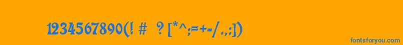 フォントCharlotaNouveau – オレンジの背景に青い文字