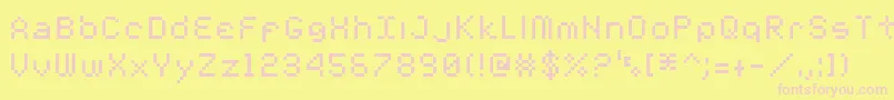 00StarmapTruetype-fontti – vaaleanpunaiset fontit keltaisella taustalla