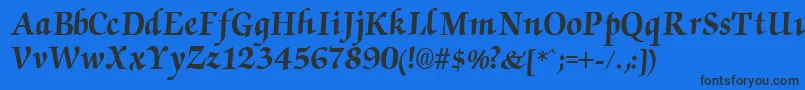 ChanceryBold Font – Black Fonts on Blue Background
