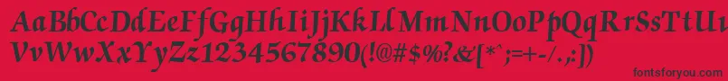 ChanceryBold Font – Black Fonts on Red Background