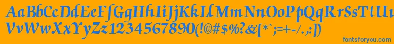 ChanceryBold Font – Blue Fonts on Orange Background