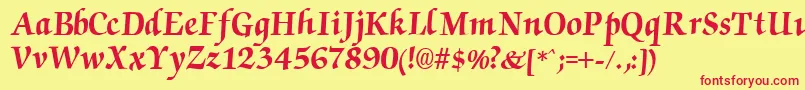 ChanceryBold Font – Red Fonts on Yellow Background