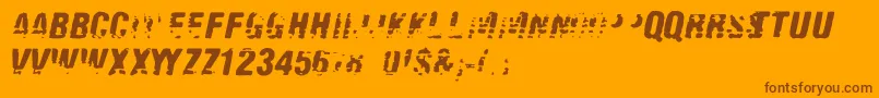 Oldfax-Schriftart – Braune Schriften auf orangefarbenem Hintergrund