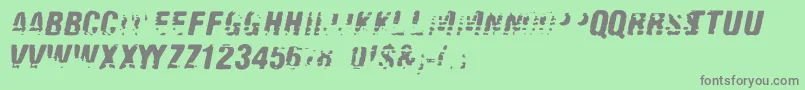 フォントOldfax – 緑の背景に灰色の文字