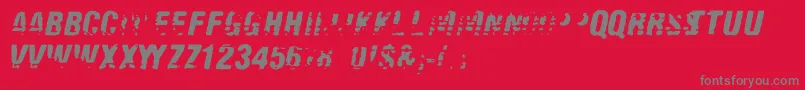 フォントOldfax – 赤い背景に灰色の文字