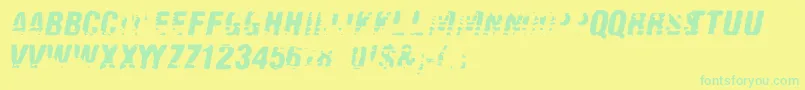 Шрифт Oldfax – зелёные шрифты на жёлтом фоне