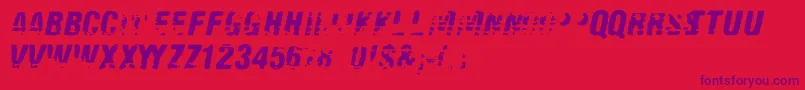 フォントOldfax – 赤い背景に紫のフォント