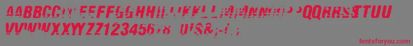 フォントOldfax – 赤い文字の灰色の背景