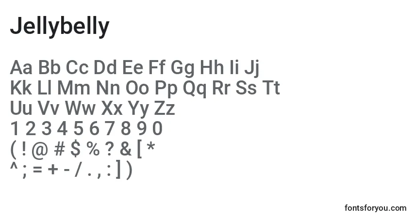 Schriftart Jellybelly – Alphabet, Zahlen, spezielle Symbole