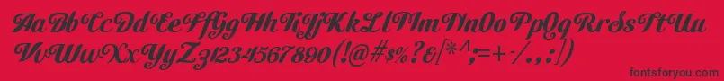 CutifulRegular Font – Black Fonts on Red Background