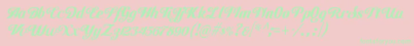 CutifulRegular Font – Green Fonts on Pink Background