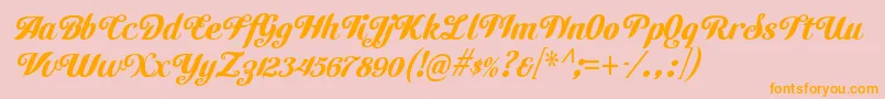 CutifulRegular-Schriftart – Orangefarbene Schriften auf rosa Hintergrund