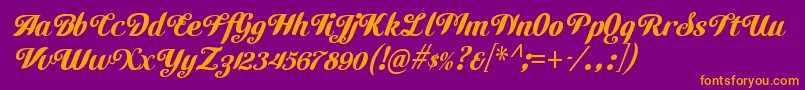 CutifulRegular Font – Orange Fonts on Purple Background