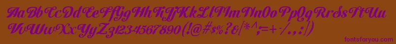 CutifulRegular Font – Purple Fonts on Brown Background