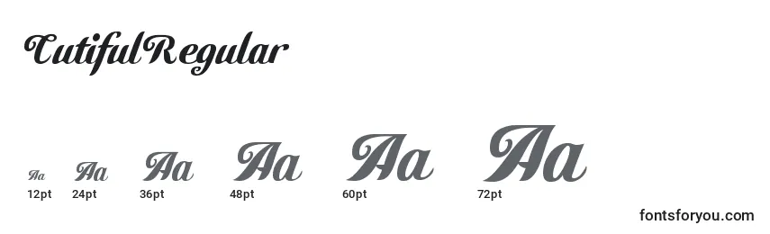 CutifulRegular Font Sizes