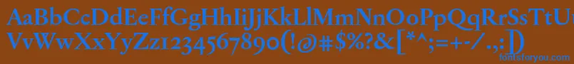 JannonTModerneProBold Font – Blue Fonts on Brown Background